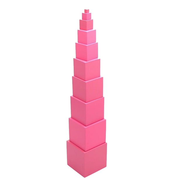 hot sale Montessori pink tower educational wooden toy early development gift 1pc